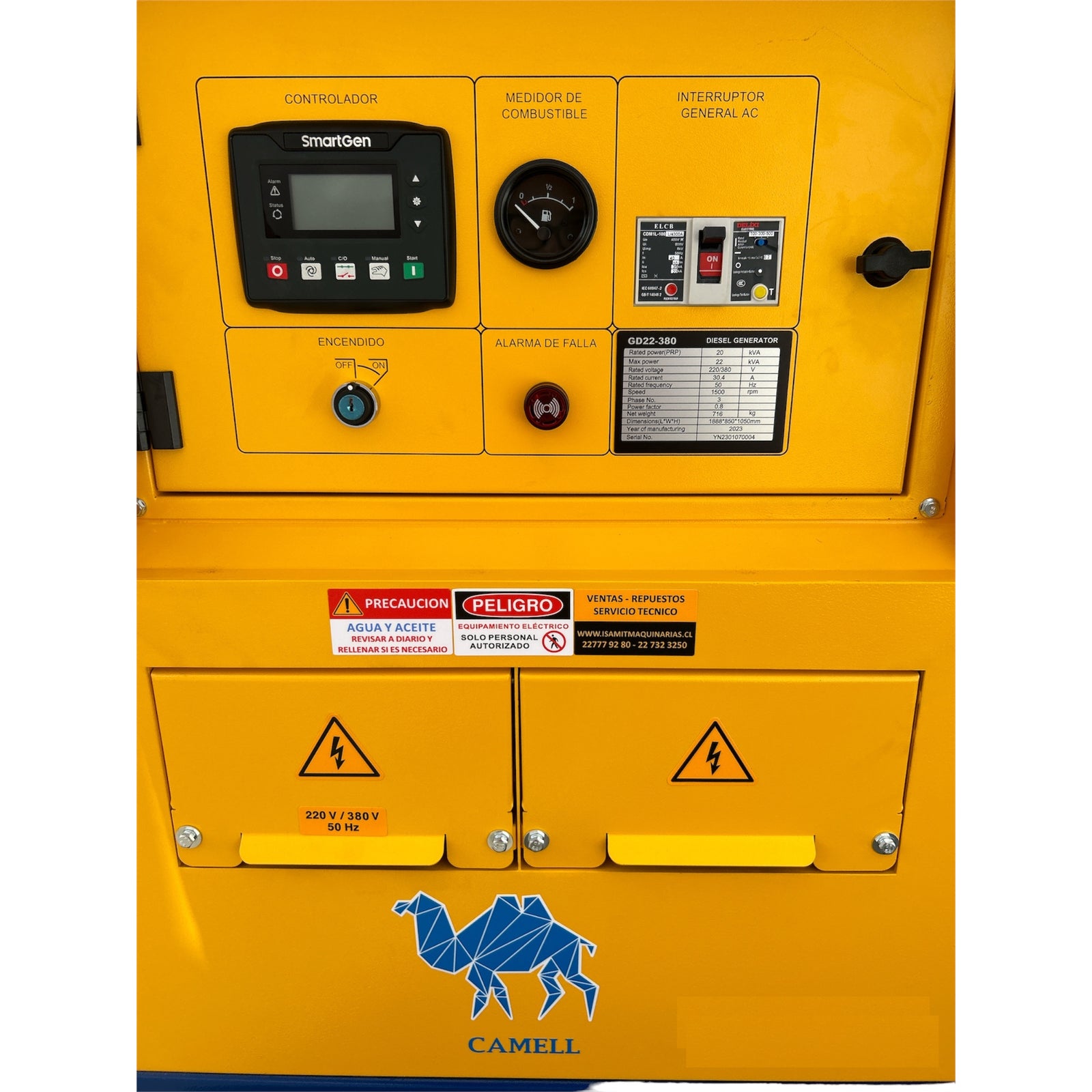 Generador Trifasico 22kva Diesel Camell Gd22380 Profesional