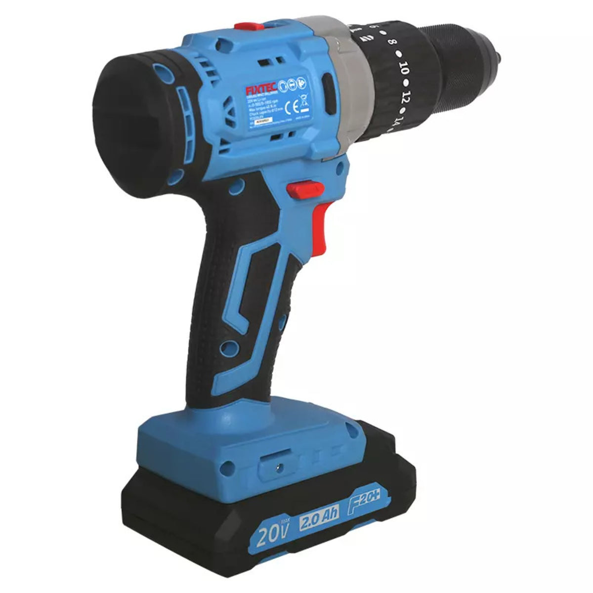 Taladro Atornillador Inalambrico Fixtec Fcd20lfx F20+ 2.0a Con 2 Baterias Litio 20v