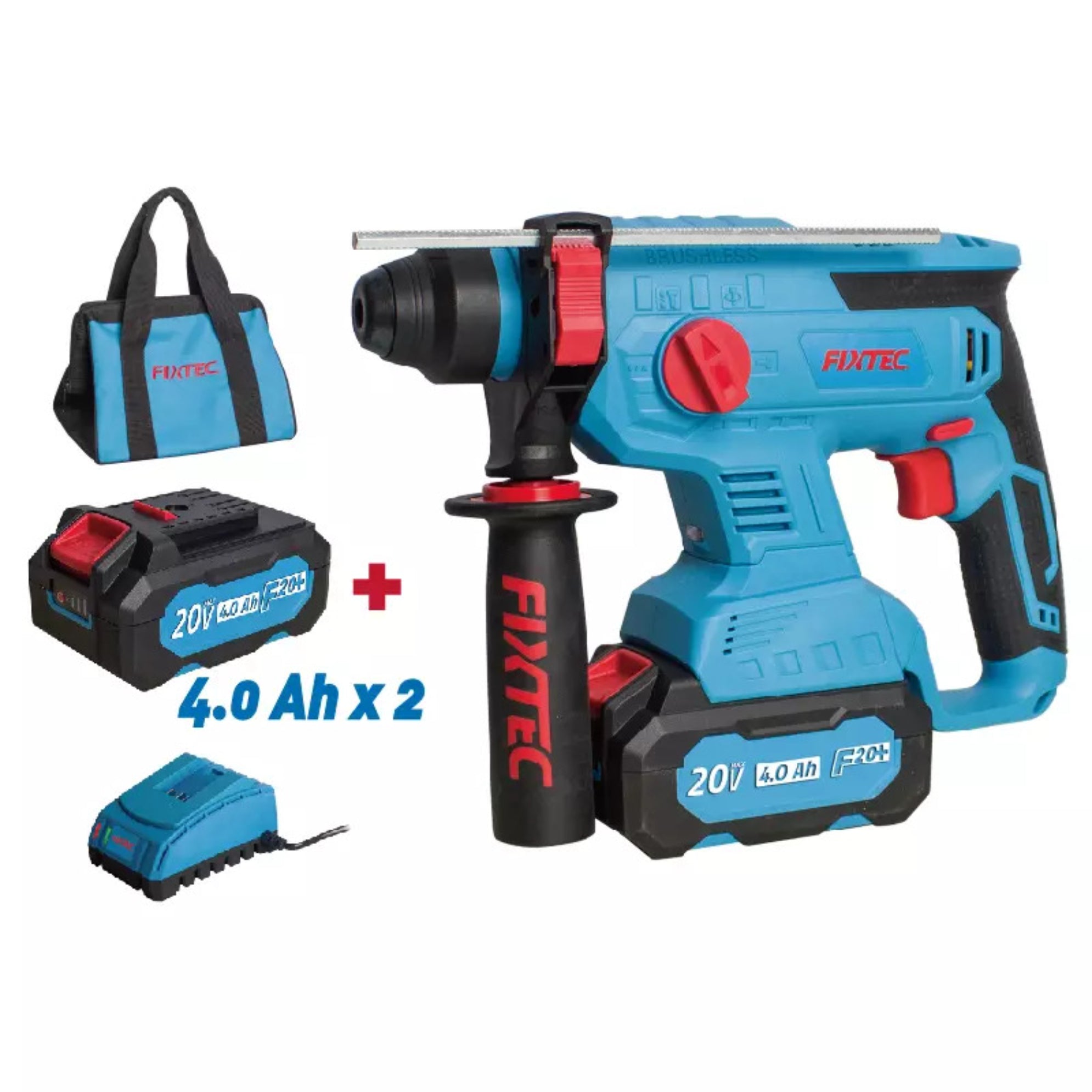 Rotomartillo Sds Plus Fixtec Fcrh22lfx-4 F20+ 2 Bateria 4.0a