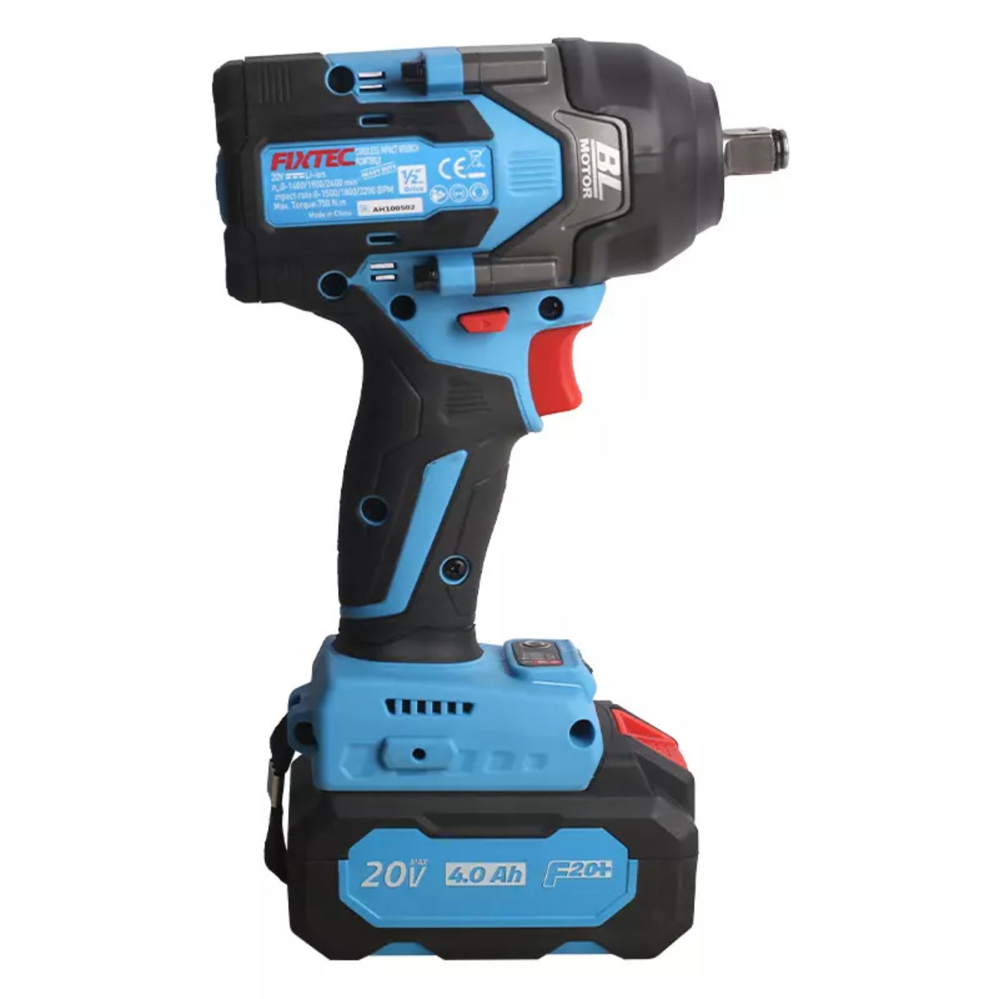 Llave De Impacto Fixtec Fciw750lx-4 F20+ 750nm 2x4.0a Litio
