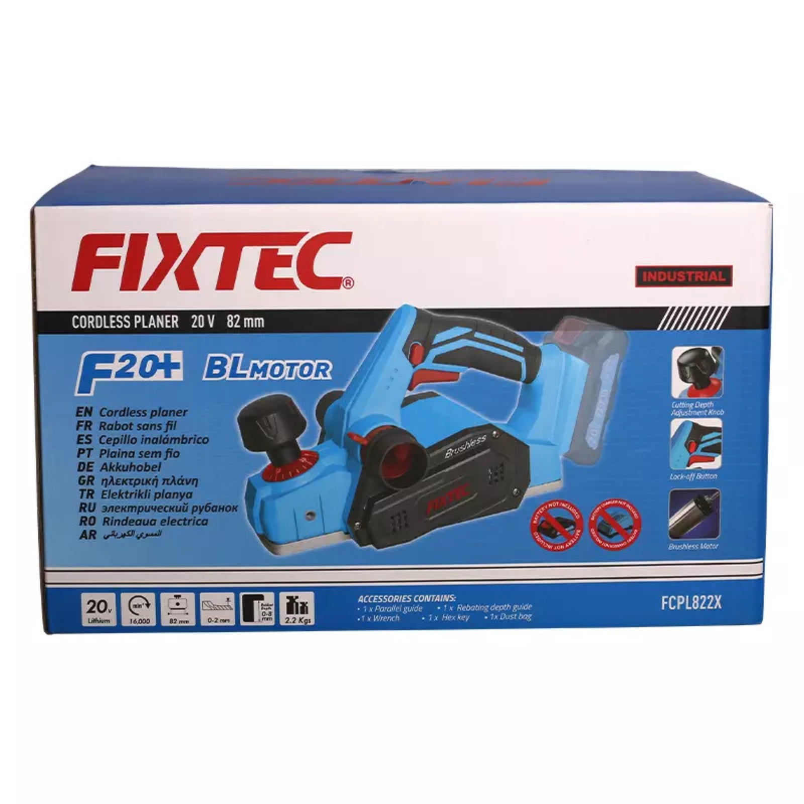 Cepillo Fixtec Fcpl822x-14 F20+ 4.0a Litio