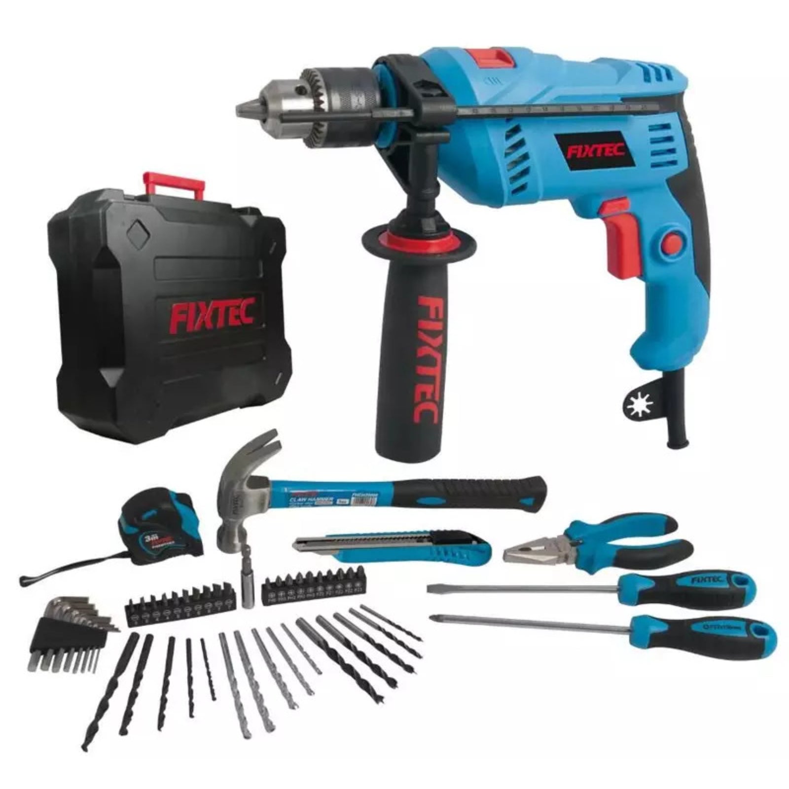 Kit Taladro Percutor Fixtec Fid600k50 13mm 600w + 50 Piezas