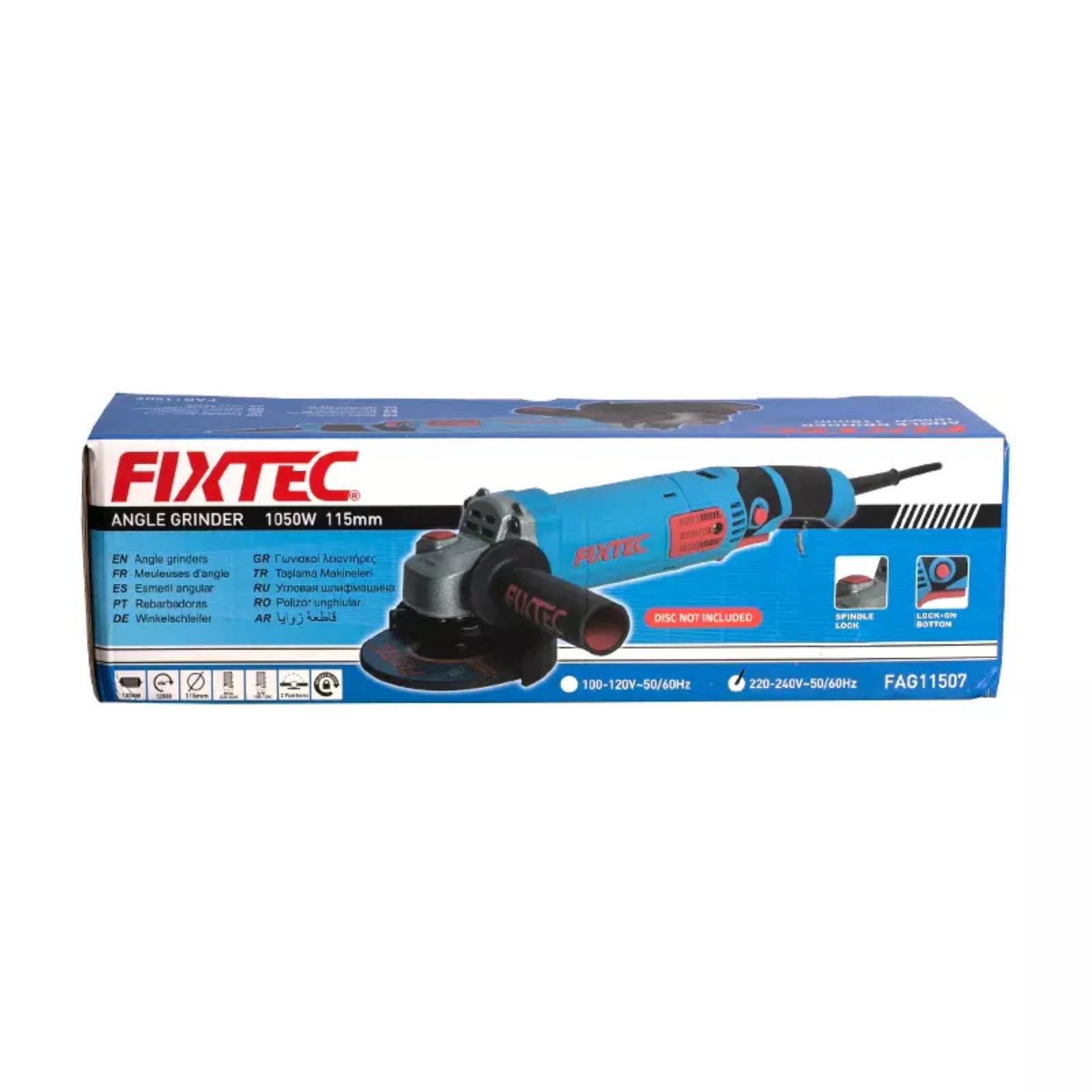 Esmeril Angular 4 1/2 Fixtec Fag11507- 1050w + 2 Accesorios