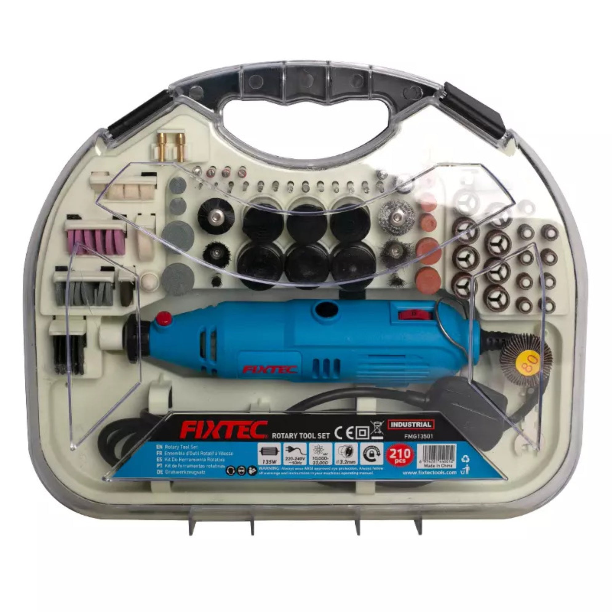 Kit Mini Esmeril Fixtec Fmg13501 - 135w + 210 Accesorios