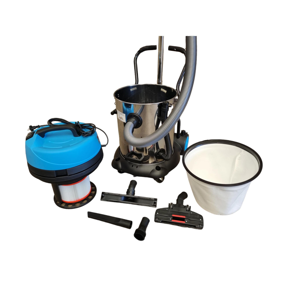 Aspiradora Industrial Polvo Agua 60L Fixtec + 5 Accesorios