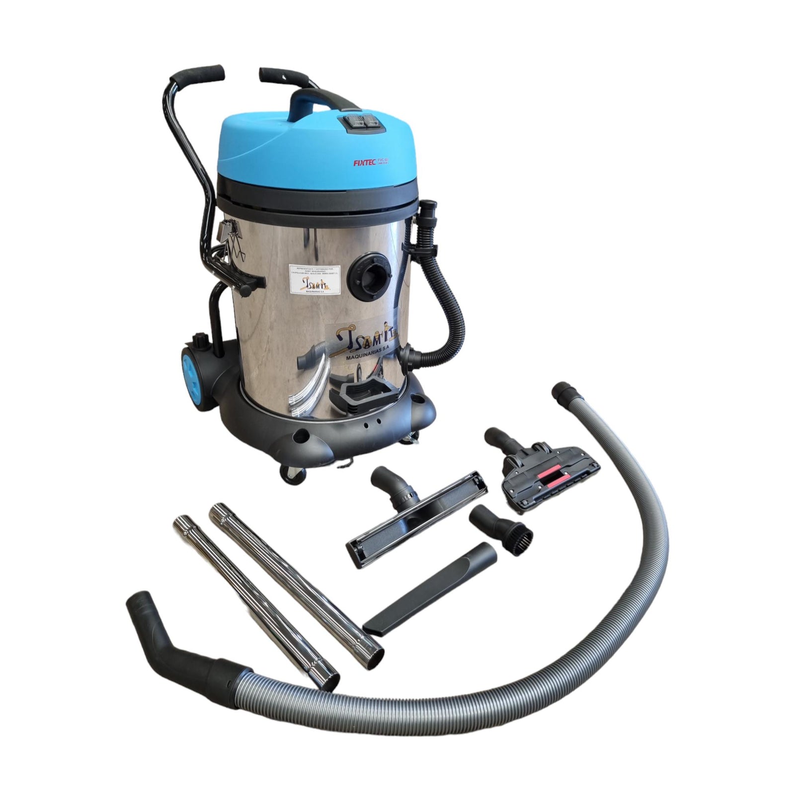 Aspiradora Industrial Polvo Agua 60L Fixtec + 5 Accesorios