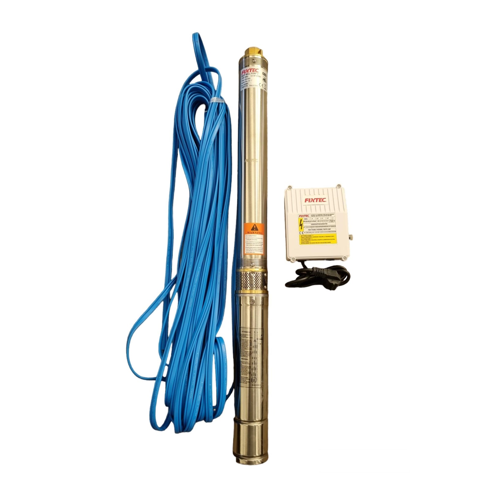 Bomba Pozo Profundo 3 Fixtec 0.75hp 550w + Caja + 30m Cable